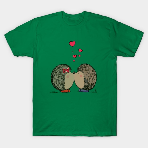 Hedgehogs in love T-Shirt by mangulica